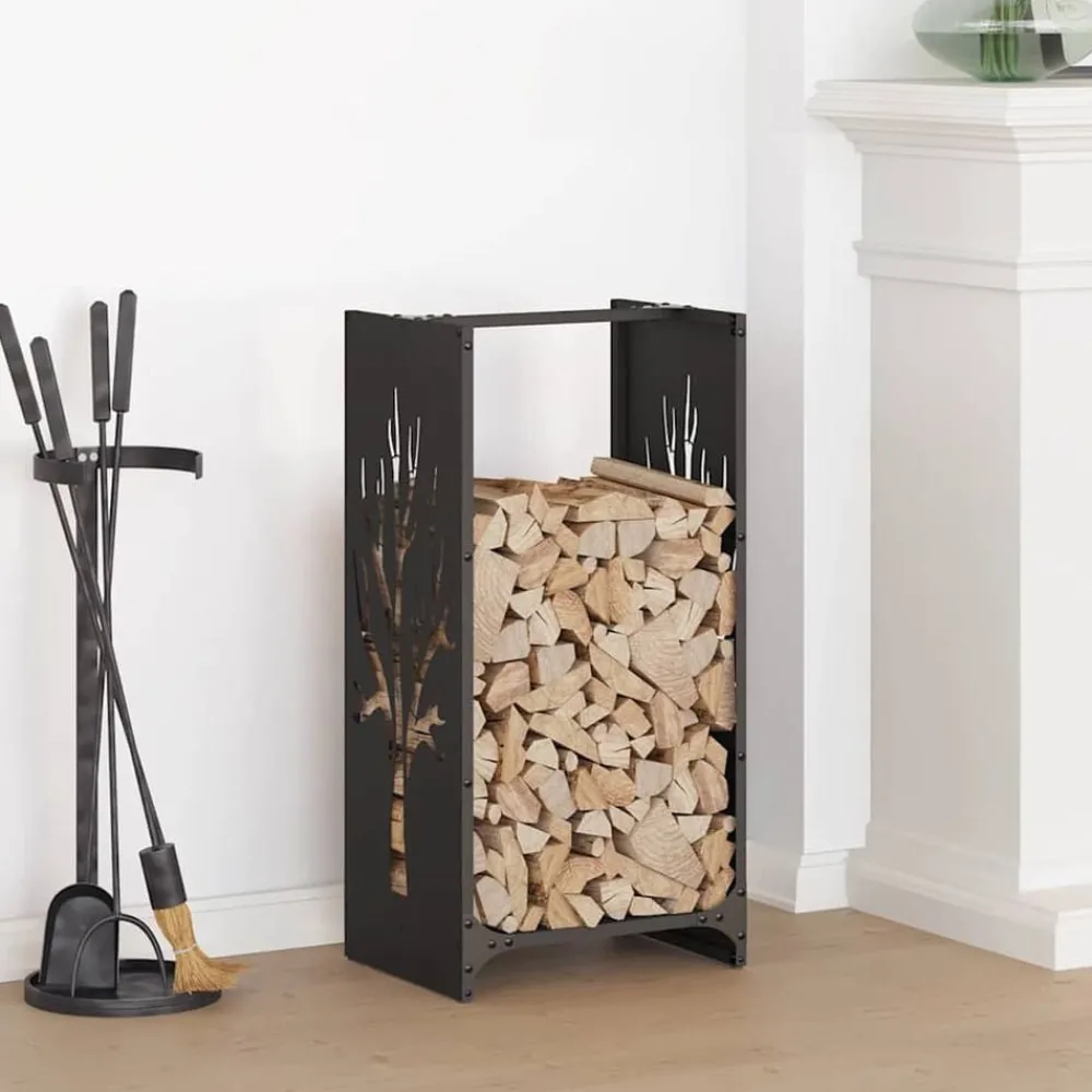 Accessoires Pour Cheminées & Poêles À Bois-vidaXL Portant de bois chauffage 40x30x80 cm Noir