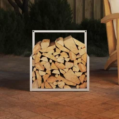 Accessoires Pour Cheminées & Poêles À Bois-vidaXL Portant de bois chauffage 40x40x40 cm Blanc