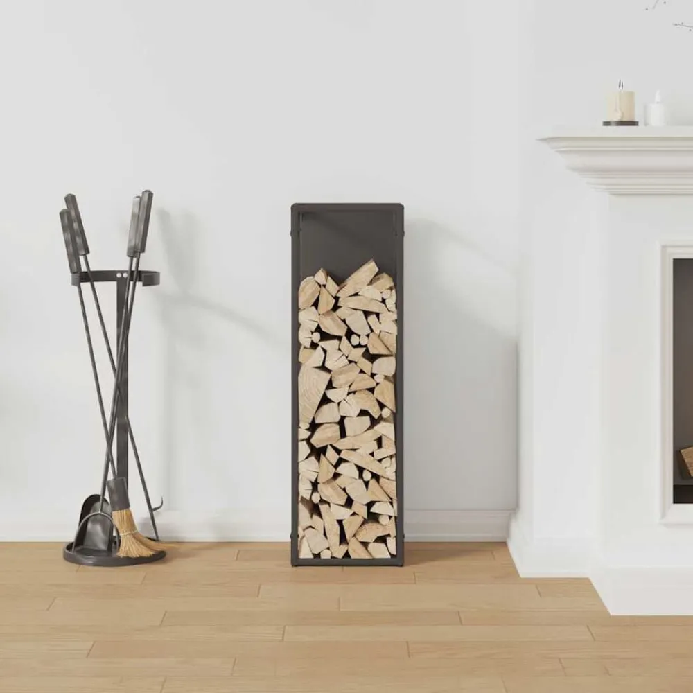 Accessoires Pour Cheminées & Poêles À Bois-vidaXL Portant de bois chauffage 25x25x80 cm Noir