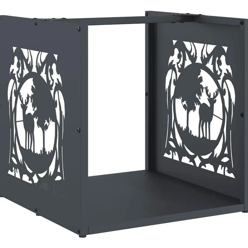 Accessoires Pour Cheminées & Poêles À Bois-vidaXL Portant de bois chauffage 40x40x40 cm Anthracite