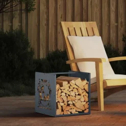 Accessoires Pour Cheminées & Poêles À Bois-vidaXL Portant de bois chauffage 40x40x40 cm Anthracite