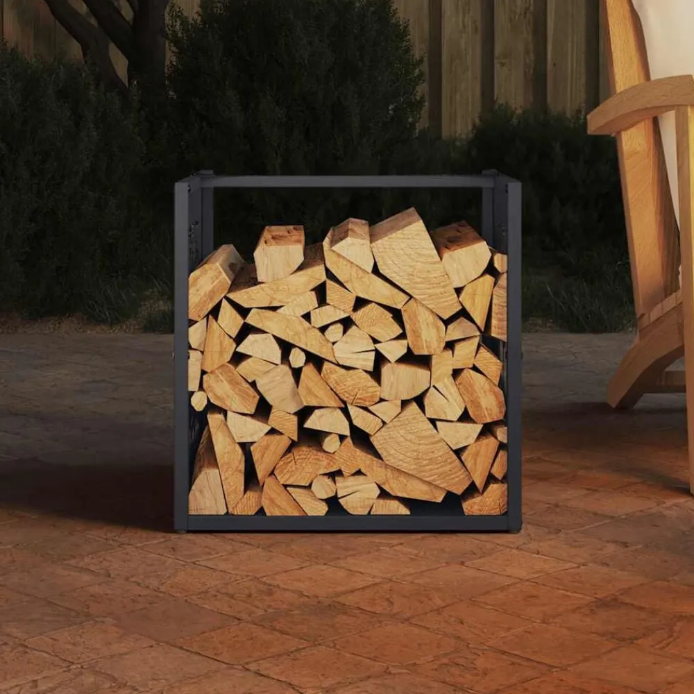 Accessoires Pour Cheminées & Poêles À Bois-vidaXL Portant de bois chauffage 40x40x40 cm Anthracite