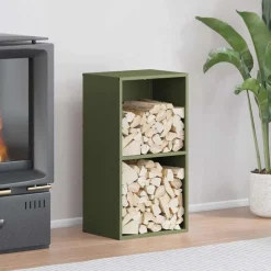 Accessoires Pour Cheminées & Poêles À Bois-vidaXL Portant de bois chauffage 40x30x75 cm Vert olive