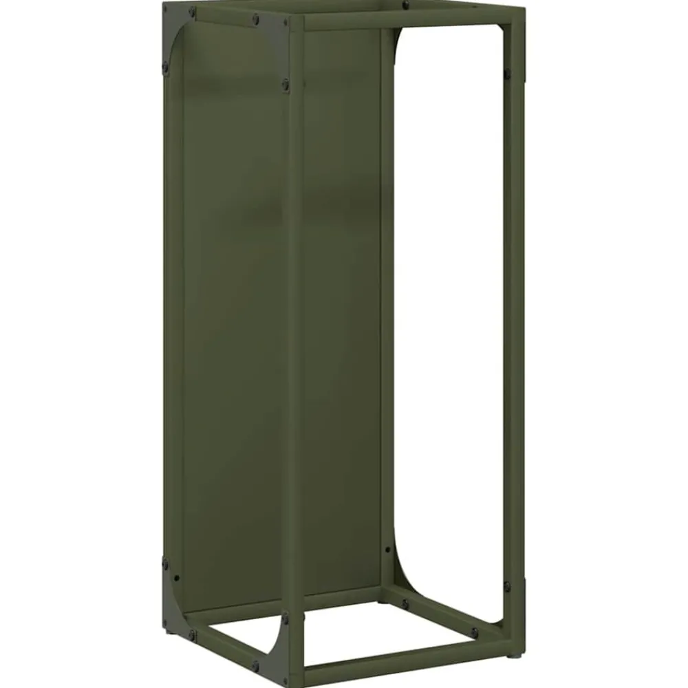 Accessoires Pour Cheminées & Poêles À Bois-vidaXL Portant de bois chauffage 25x25x60 cm Vert olive