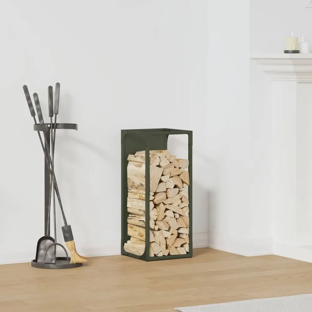 Accessoires Pour Cheminées & Poêles À Bois-vidaXL Portant de bois chauffage 25x25x60 cm Vert olive