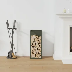 Accessoires Pour Cheminées & Poêles À Bois-vidaXL Portant de bois chauffage 25x25x60 cm Vert olive