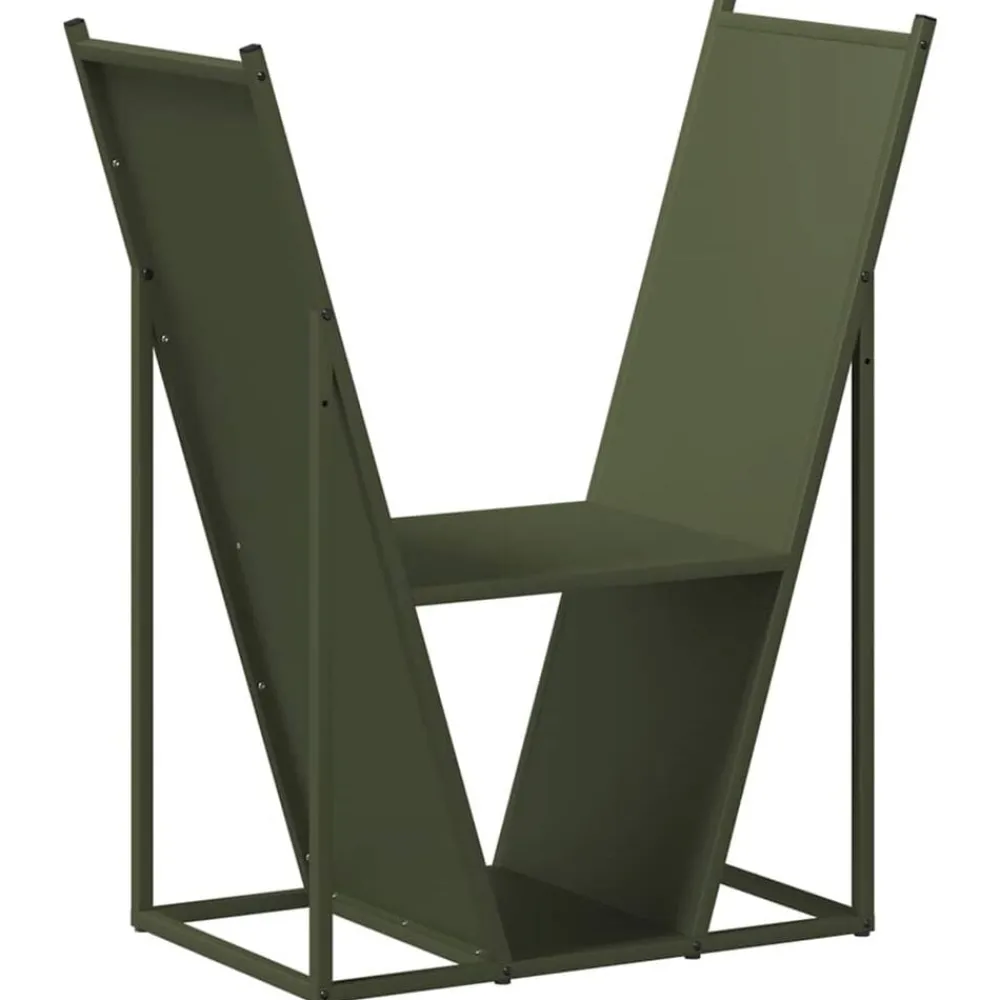 Accessoires Pour Cheminées & Poêles À Bois-vidaXL Portant de bois chauffage 69,5x35x81 cm Vert olive