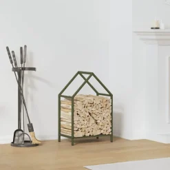 Accessoires Pour Cheminées & Poêles À Bois-vidaXL Portant de bois chauffage 40x25x60 cm Vert olive