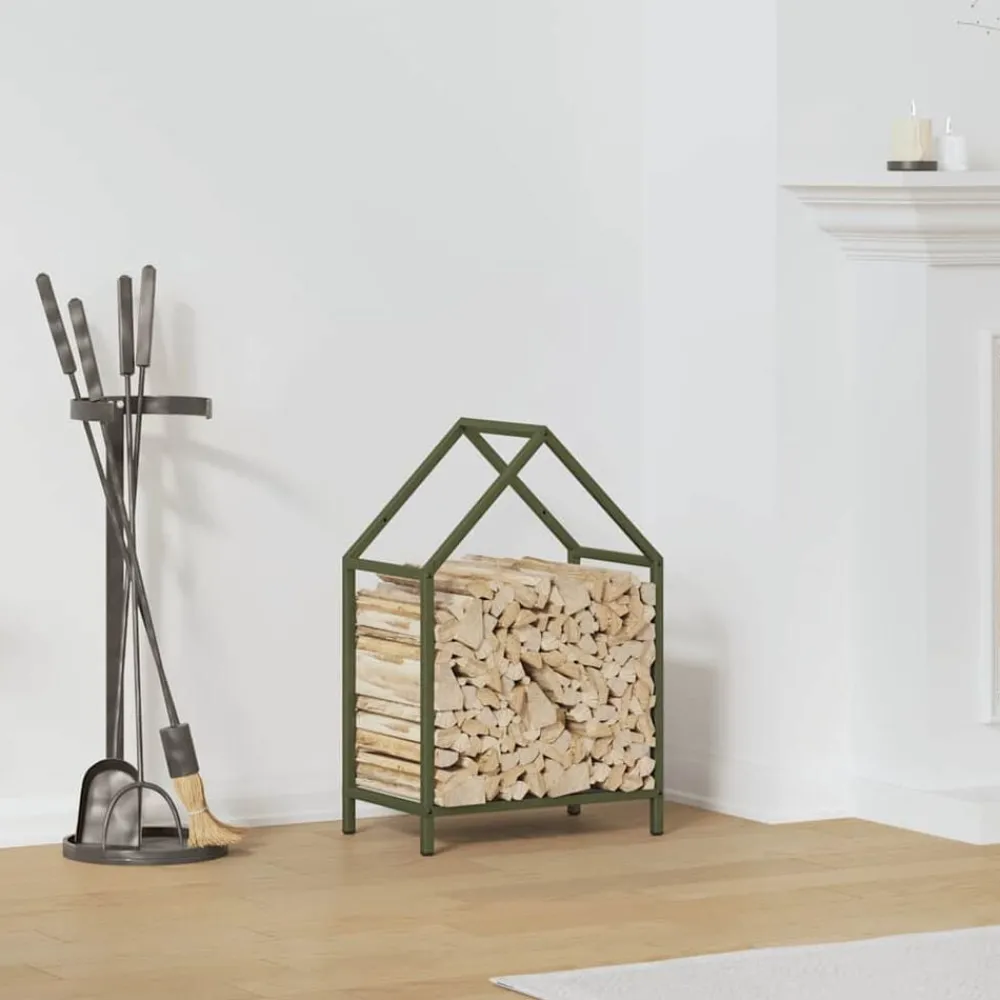 Accessoires Pour Cheminées & Poêles À Bois-vidaXL Portant de bois chauffage 40x25x60 cm Vert olive