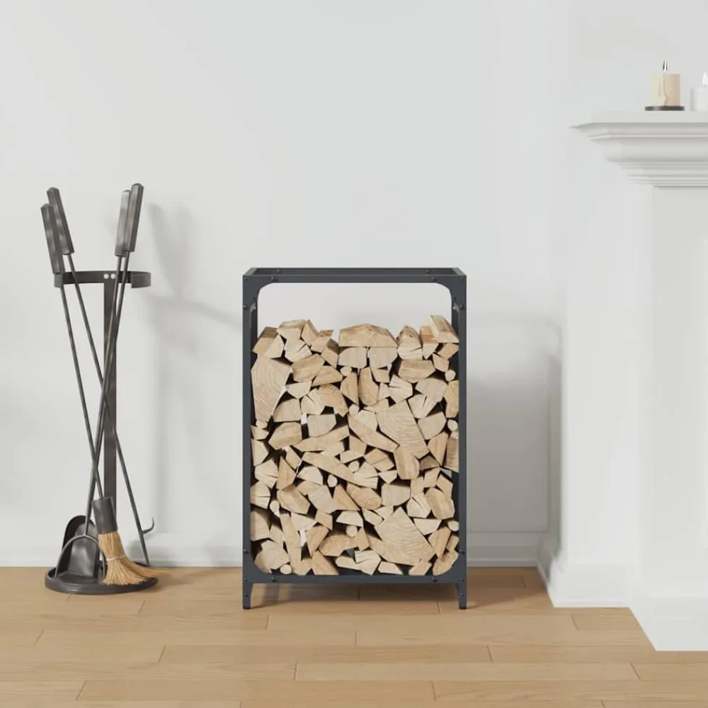 Accessoires Pour Cheminées & Poêles À Bois-vidaXL Portant de bois chauffage 44x28x65 cm Anthracite