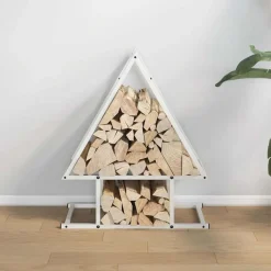 Accessoires Pour Cheminées & Poêles À Bois-vidaXL Portant de bois chauffage 50x25x60 cm Blanc