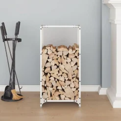 Accessoires Pour Cheminées & Poêles À Bois-vidaXL Portant de bois chauffage 40x30x80 cm Blanc