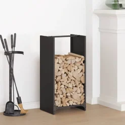 Accessoires Pour Cheminées & Poêles À Bois-vidaXL Portant de bois chauffage 40x30x80 cm Noir