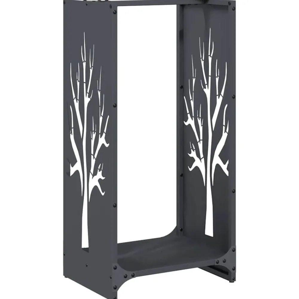 Accessoires Pour Cheminées & Poêles À Bois-vidaXL Portant de bois chauffage 40x30x80 cm Anthracite