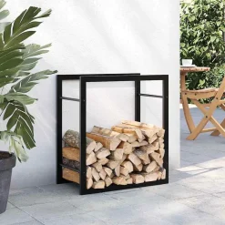 vidaXL Portant de bois de chauffage mat 50x28x56 cm Acier