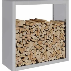 Accessoires Pour Cheminées & Poêles À Bois-vidaXL Portant de bois de chauffage 100x40x100 cm acier galvanisé Acier galvanisé/Gris