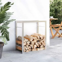 Accessoires Pour Cheminées & Poêles À Bois-vidaXL Portant de bois de chauffage 50x28x56 cm acier inoxydable Argent