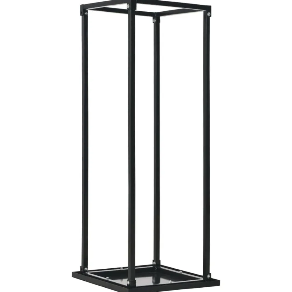 vidaXL Portant de bois de chauffage avec base Noir 37x37x113 cm Acier