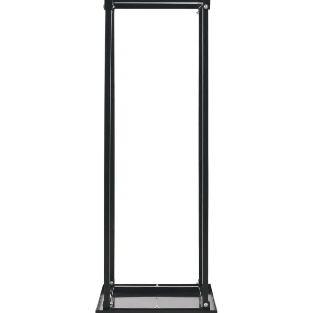 vidaXL Portant de bois de chauffage avec base Noir 37x37x113 cm Acier