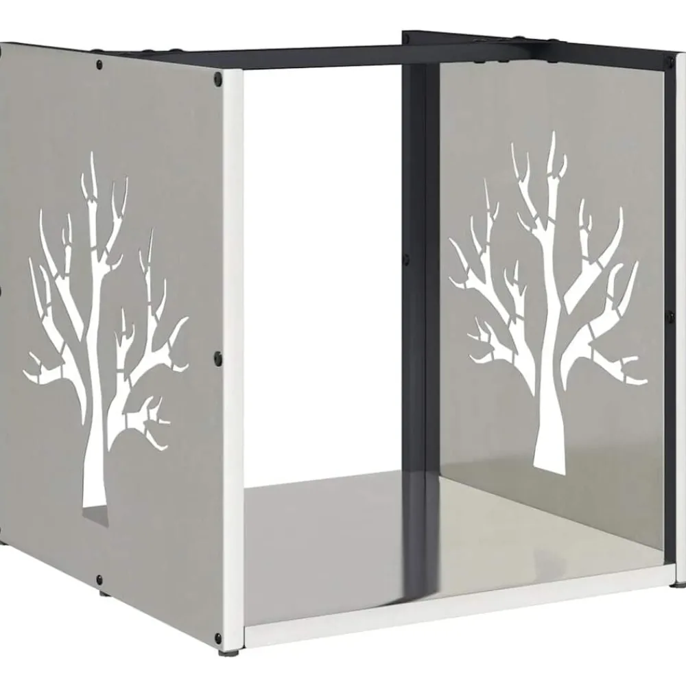 Accessoires Pour Cheminées & Poêles À Bois-vidaXL Portant de bois de chauffage 40x40x40 cm Acier inoxydable