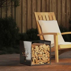 Accessoires Pour Cheminées & Poêles À Bois-vidaXL Portant de bois de chauffage 40x40x40 cm Acier inoxydable