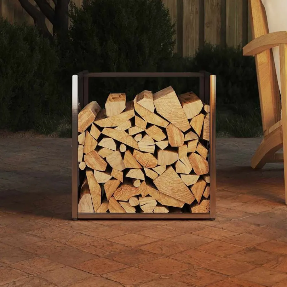 Accessoires Pour Cheminées & Poêles À Bois-vidaXL Portant de bois de chauffage 40x40x40 cm Acier inoxydable