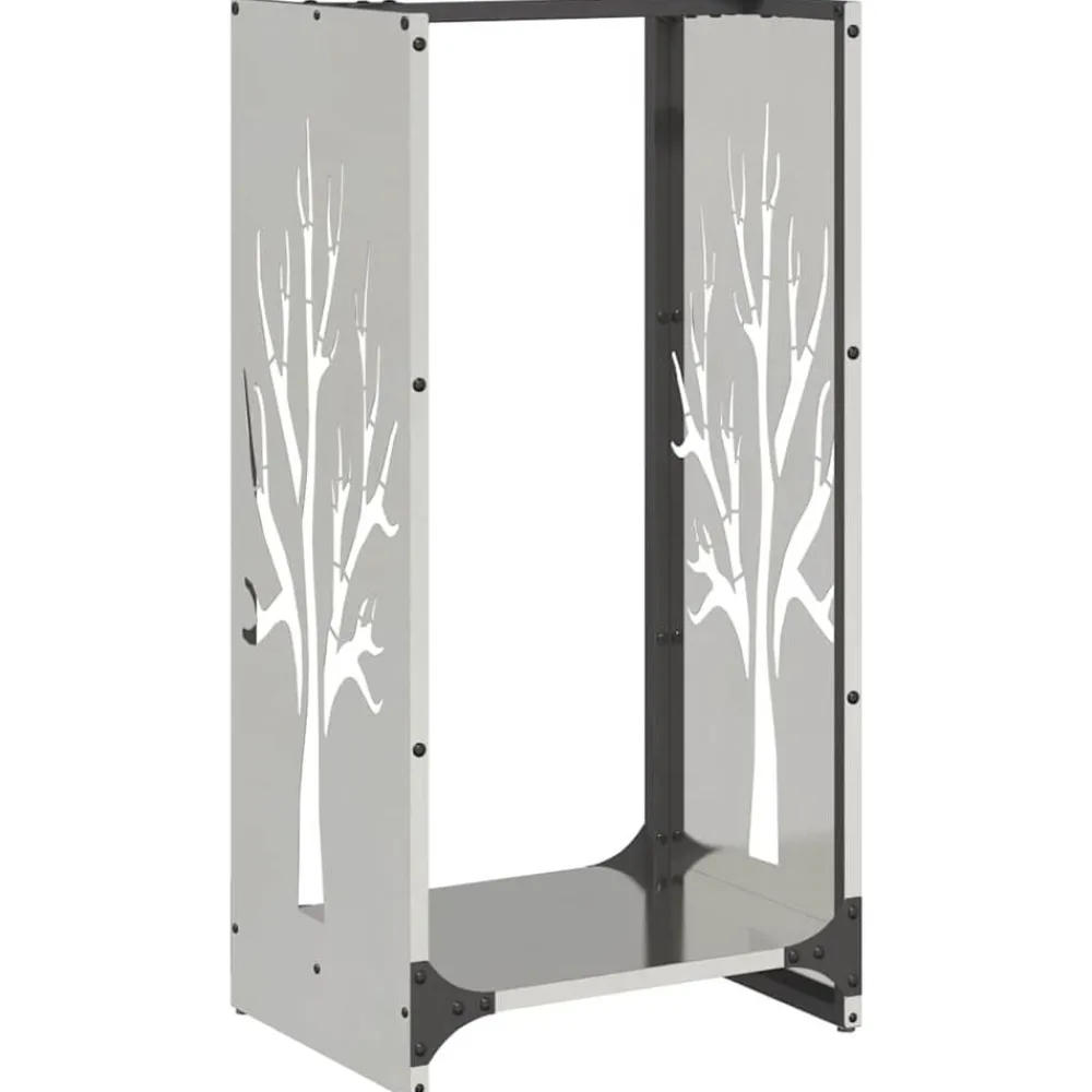 Accessoires Pour Cheminées & Poêles À Bois-vidaXL Portant de bois de chauffage 40x30x80 cm Acier inoxydable