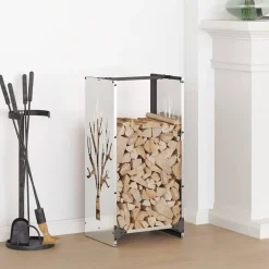 Accessoires Pour Cheminées & Poêles À Bois-vidaXL Portant de bois de chauffage 40x30x80 cm Acier inoxydable