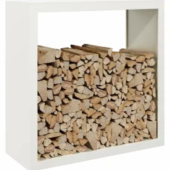 vidaXL Portant de bois de chauffage blanc 100x40x100 cm acier