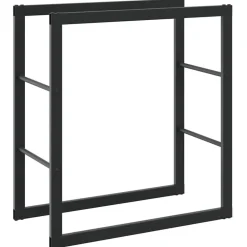 vidaXL Portant de bois de chauffage noir 55x30x61 cm acier
