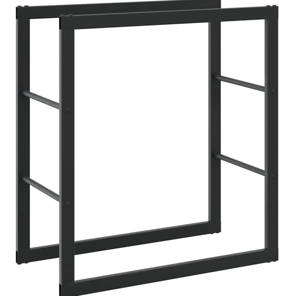 vidaXL Portant de bois de chauffage noir 55x30x61 cm acier