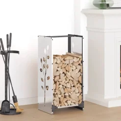 Accessoires Pour Cheminées & Poêles À Bois-vidaXL Portant de bois de chauffage 40x30x80 cm Acier inoxydable