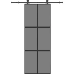 vidaXL Porte coulissante kit de quincaillerie trempé verre aluminium