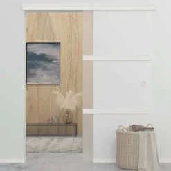 Matériaux De Construction-vidaXL Porte coulissante Verre ESG et aluminium 90x212 cm Argenté