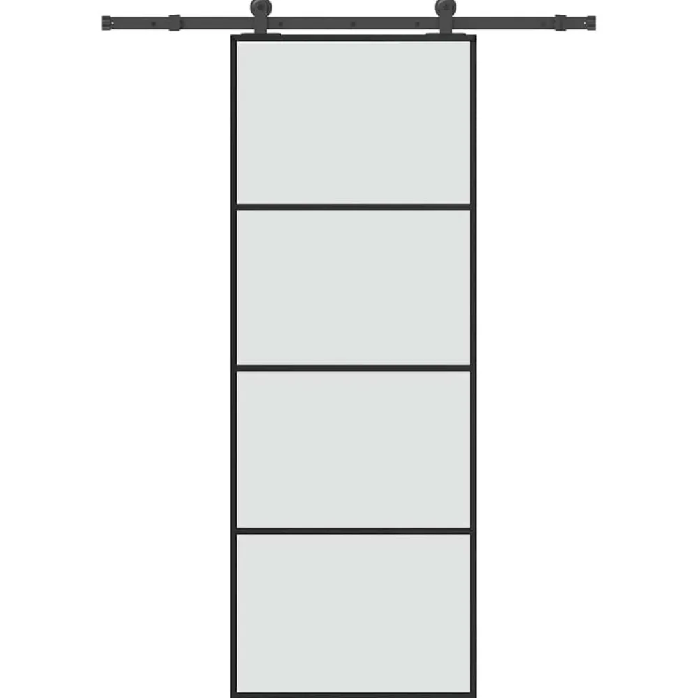 Matériaux De Construction-vidaXL Porte coulissante avec kit de quincaillerie 76x205 cm Verre ESG matt