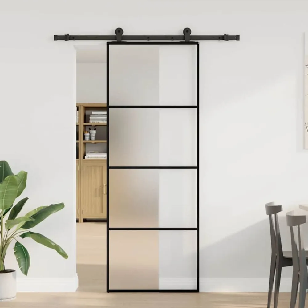 Matériaux De Construction-vidaXL Porte coulissante avec kit de quincaillerie 76x205 cm Verre ESG matt