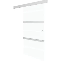 Matériaux De Construction-vidaXL Porte coulissante Verre ESG et aluminium 76x212 cm Argenté