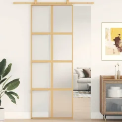 vidaXL Porte coulissante 76x205 cm verre ESG dépoli et aluminium