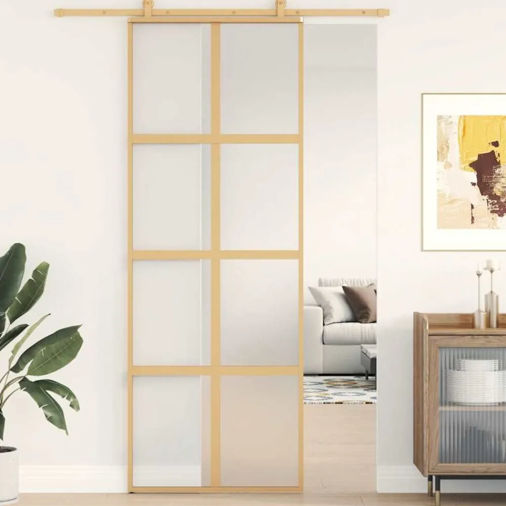 vidaXL Porte coulissante 76x205 cm verre ESG dépoli et aluminium
