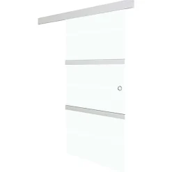 vidaXL Porte coulissante butées souples Verre ESG aluminium 76x205 cm