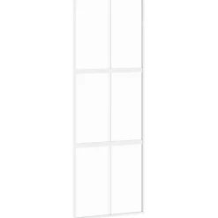 Matériaux De Construction-vidaXL Porte coulissante blanc 76x205 cm verre trempé aluminium Blanc et transparent