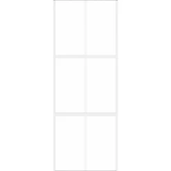 Matériaux De Construction-vidaXL Porte coulissante blanc 76x205 cm verre trempé aluminium Blanc et transparent
