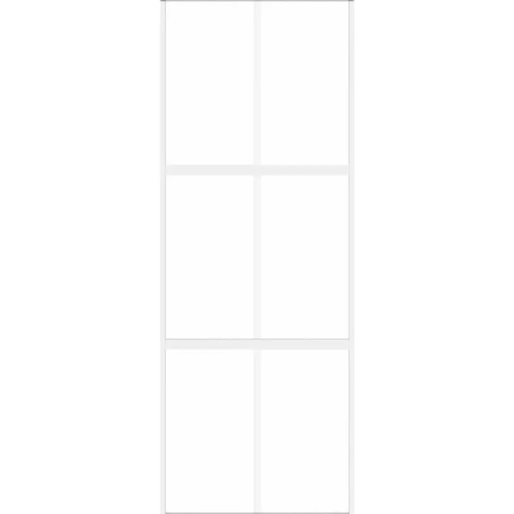 Matériaux De Construction-vidaXL Porte coulissante blanc 76x205 cm verre trempé aluminium Blanc et transparent