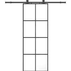 vidaXL Porte coulissante kit de quincaillerie 76x205 cm verre ESG