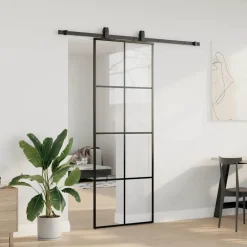 vidaXL Porte coulissante kit de quincaillerie 76x205 cm verre ESG