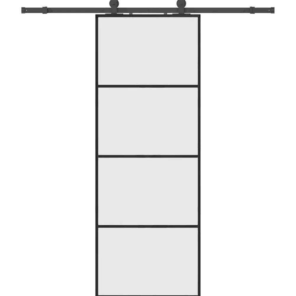 vidaXL Porte coulissante kit de quincaillerie 76x205 cm verre ESG