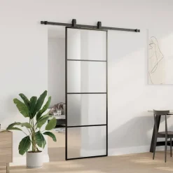 vidaXL Porte coulissante kit de quincaillerie 76x205 cm verre ESG