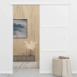 Matériaux De Construction-vidaXL Porte coulissante à butées Verre ESG et aluminium 76x205 cm