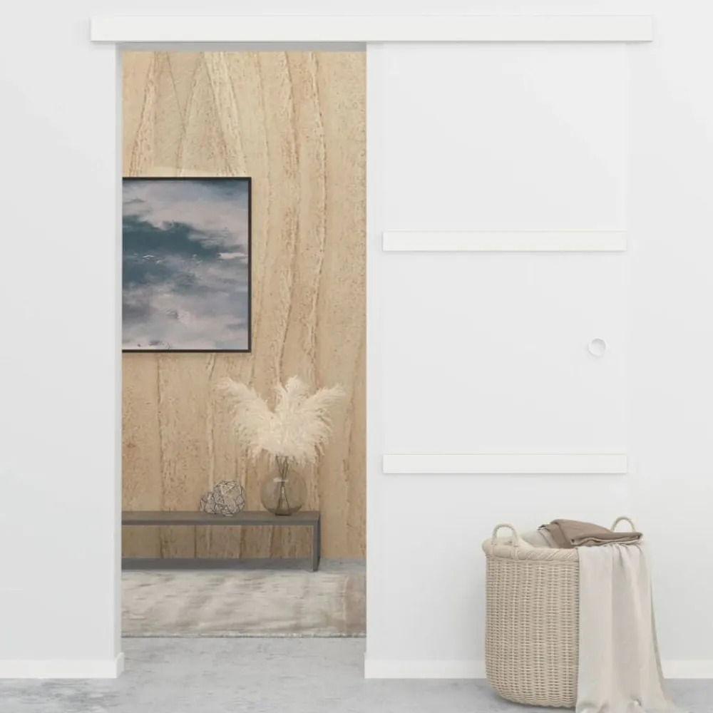 Matériaux De Construction-vidaXL Porte coulissante à butées Verre ESG et aluminium 76x205 cm
