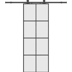 vidaXL Porte coulissante kit de quincaillerie 76x205 cm verre ESG